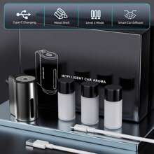 Smart Car Air Vent Freshener With 3 Adjustable Levels, Car Aromatherapy Diffuser With 3 Bottles Of 10ml Natural French Fragrance Perfume Car Aroma Or Home Use