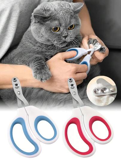 Pet Cat Dog Double Hole Nail Clippers, Small Pet Clipper Scissors, Trimming Claw Nail Cutter, Beginner Non-Bleeding Design