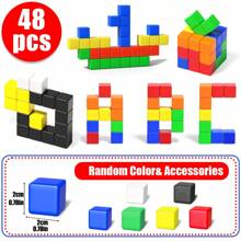 Magnetic Blocks For Boys Girls, Big Size And Small Magnetic Cube Sensory Gift, Preschool Educational Building Blocks Set, Christmas, Halloween Gifts, Random Color