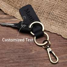 1pc/3pcs/6pcs/10pcs Minimalist Leather Keychain, Customizable Text, Can Be Used As Father's Day Gift, Birthday Gift, Gift For Father, Friends, Family, Dawg, Engraved, Stainless, Colorful, Cute, Adorable, Funny, Kawaii, Y2K, Stylish, Unisex, Casual, Custom, Personalized, Unique, Customized, Ideal Gifts For Him, Ideal Gifts For Her, Her, Boyfriend, Girlfriend, Family, Friends, Children, For Anniversaries, For Birthdays, For Graduation, For Housewarming, For Weddings, Bag Charms