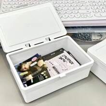 INS White Photo Card Storage Box Ins Photo Card Holder Storage Box Photocard Sleeves Idol Photo Collection Organizer Case 1pc Back To School