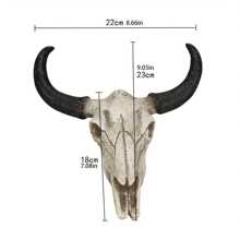 1 件时尚树脂鹿头骨墙饰，适合室内和室外，完美的感恩节礼物 - 彩色 - 查看 12