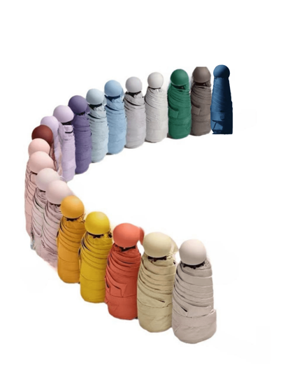 1 Ombrello compatto, ultraleggero, di stile semplice e portatile, con protezione solare e UV, adatto per giornate soleggiate e piovose, ombrellino pieghevole da tasca mini per uomo e donna, adatto per scuola, ufficio, casa, viaggio, Cuore di San Valentino, estate rinfrescante, spiaggia, viaggio