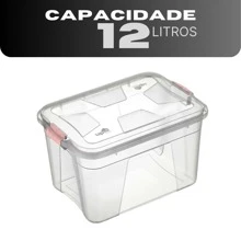 4 Units Transparent Multipurpose Organizer Box 12 Liters - Trong sáng - Xem 3