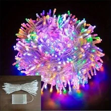 1 pieza Guirnalda de luces LED de hadas a prueba de agua para el hogar, jardín, bodas y decoraciones festivas - Funciona con batería para Halloween y Navidad