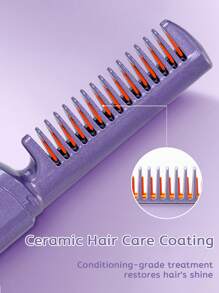 Lược chải tóc thẳng không dây cầm tay, Lược duỗi tóc Negative Lon cầm tay, Lược duỗi tóc nóng dùng pin dài, Nhẹ và nhỏ gọn, Cài đặt chống bỏng - Nhiều màu - Xem 2