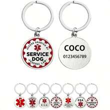 Thẻ ID vật nuôi bằng thép không gỉ bạc khắc tùy chỉnh có biểu tượng cảnh báo y tế - Cá nhân hóa với tên, số điện thoại và địa chỉ - Thẻ chống thất lạc bền cho chó - Nhiều màu - Xem 18