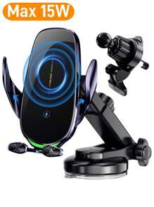 YITUMU YITUMU Wireless Car Charger Holder, 15W Fast Car Phone Holder Wireless Charging Automatic Clamping, Compatible With Iphone 14 13 12 11 Pro Max Xs, Galaxy S21 S20, S10+ S9+ Note 9, Etc… Car Accessories