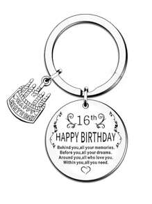 16th Birthday For Girl, Keychain With Letters "The Memories Behind You, The Dreams Before You" Casual, Cute, Elegant For Party And Daily Use, Stainless Steel Car Accessories Bag Charm Backpack For School Goth Y2k Christmas Gift Ideas Bag Accessories Lanyards With Id Holder Car Accessories Bag Charms Car Teacher Friend Sister - Silver - View 5