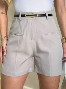 IN FASHION WOMEN'S SHORTS WITH BELT - 米色 - 查看 1