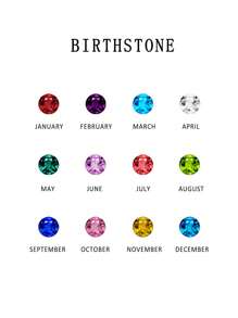 1pair Customized Name & Birthstone Stud Earrings, Personalized Name Earrings, Daily Commemorative Number Earrings, Minimalist Style Jewelry Gift For Women, Birthday Gift, Valentine's Day Gift, Christmas Gift