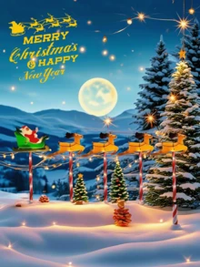 5/1 件温暖的圣诞驯鹿拉雪橇/太阳能 1 拉 5 花园装饰 LED 草坪灯/节日童话装饰/适合圣诞节和新年家庭和花园装饰/非常适合圣诞节和新年派对/圣诞老人雪橇与驯鹿和闪烁的灯光/太阳能供电、节能、防水/驯鹿装饰灯展示圣诞气氛 - 彩色 - 查看 2