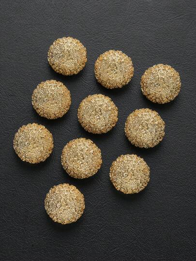 10pcs/Pack Metallic Flat Electric Plating High-Grade Round Metal Buttons, Suitable For Shirts, Coats, Sweaters, Suits, Waistcoats, Uniforms, Jackets, DIY Shoes, Hats, Gift Boxes, Bags, Metal Sewing Accessories