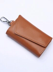 1 件时尚男女通用渐变色涂鸦皮革汽车钥匙扣链盒，适合所有季节 - 彩色 - 查看 12