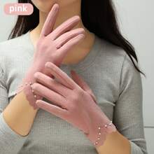 1 Găng tay ngọc trai Polyester (Polyester) màu trơn thường ngày, thích hợp cho đi chơi, hẹn hò, mùa thu/đông - Như hình ảnh - Xem 14
