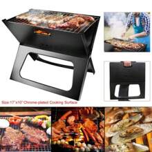 Portable Barbecue Grill, Foldable Charcoal Grill, Camping Garden, Outdoor Travel - Black - View 1