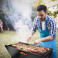 Portable Barbecue Grill, Foldable Charcoal Grill, Camping Garden, Outdoor Travel - Black - View 2