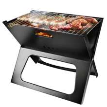 Portable Barbecue Grill, Foldable Charcoal Grill, Camping Garden, Outdoor Travel - Black - View 4