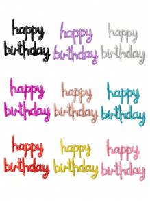 13pcs "HAPPY BIRTHDAY" Letter Mylar Balloons, 2pcs Connected Birthday Letter Balloons, Christmas - Multicolor - View 8