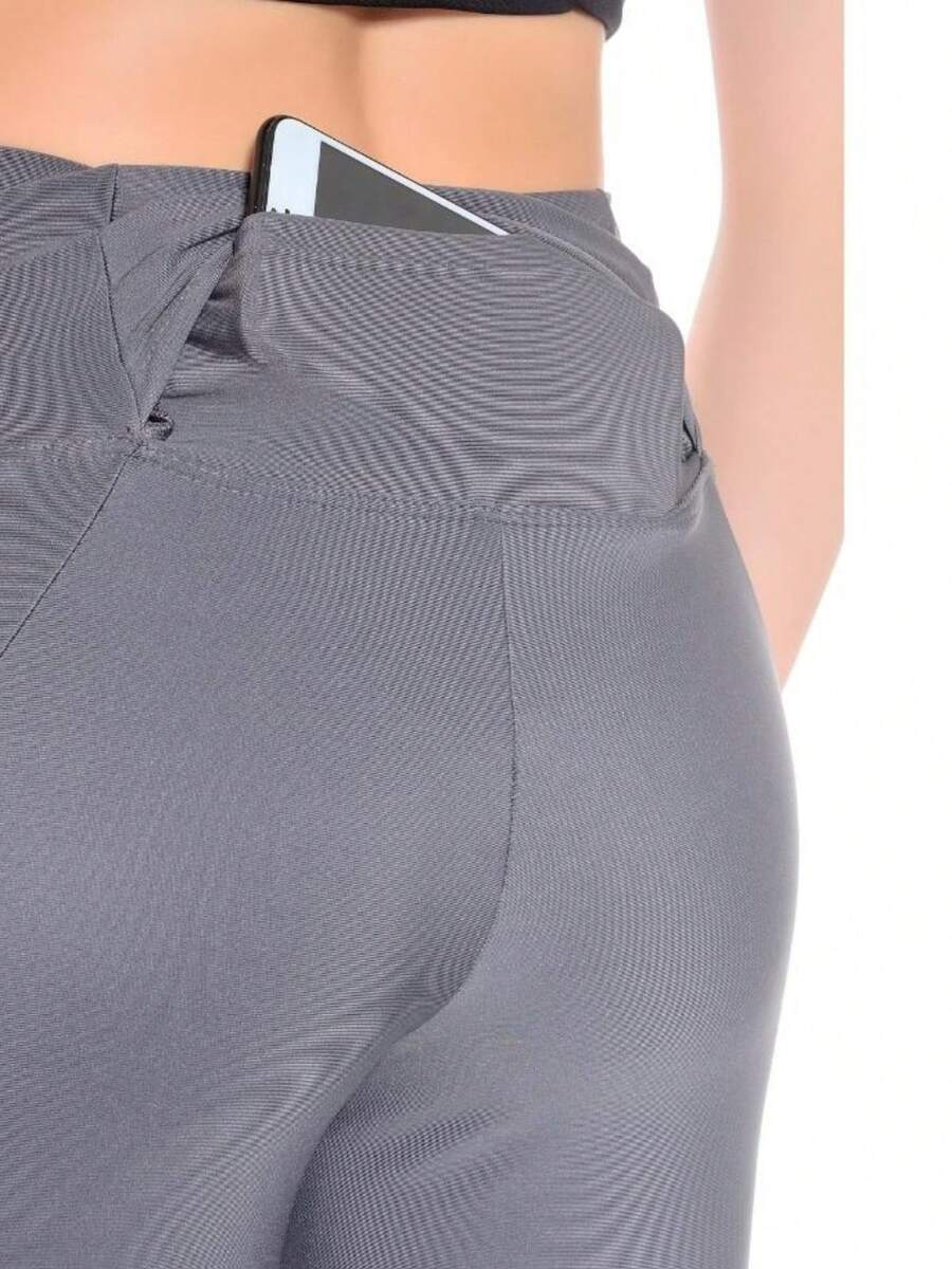 LEGGINGS WITH POCKET FITNESS GYM WITHOUT TRANSPARENCY - 深灰色 - 查看 1