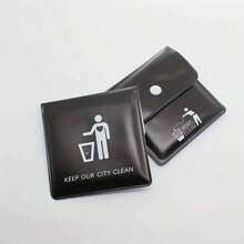 1 pièce Cendrier portable en aluminium EVA, cendrier compact de haute qualité pour l'extérieur, sac de collecte tendance et cool pour mégots de cigarette, convient pour les cendres, les mégots de cigarette, les sacs poubelle, petit et mignon, garde la ville propre, disponible en noir, blanc et bleu, cadeau pour les amis, garçons, Saint-Valentin, cœur, femmes, Saint-Valentin