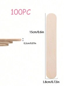 10 件/50 件/100 件/200 件大号木蜡棒，6 英寸木蜡棒蜡刮刀涂抹器，用于去除体毛的木制工艺棒 - 薑色 - 查看 9