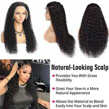 PAZAT Water Wave 4*4 5*5 Glueless Wig Put On And Go No Glue Deep Wave Lace Front Wigs 13x4 HD Transparent Lace Front Wigs Human Hair 200 Density Wet And Wavy Wigs For Women Curly Lace Front Wigs Pre Plucked With Baby Hair Natural Color Short Bob Wigs(6inch)