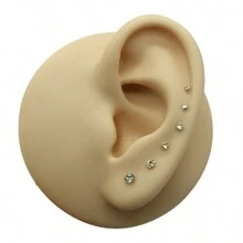 6pcs 925 Sterling Silver Body Piercing Nose Stud, Round Cubic Zirconia 1.5mm/1.8mm/2.0mm/2.2mm/2.5mm/3.0mm Four Claw Ball Silver Nose/Ear Stud