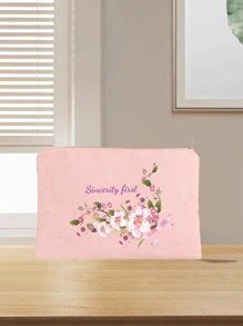 1pc Customizable Unique Fashion Minimalist Letter Lightweight Pouch Bag, Can Hold Phone, Cosmetics, Coins, Handy For Travelling, Cute Letter Design - Pink - View 6