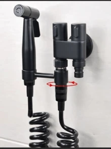 1 pieza Válvula de ángulo con doble salida - Válvula mini ahorradora de espacio de acero inoxidable con rosca universal para bidé, pistola de ducha, control dual, una entrada y dos salidas (Cromo, Negro, Dorado, seleccionable)