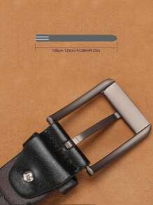 1pc Lnrueg Coffee Simple Pin Buckle Waist Band Faux Leather Belt Vintage  Jeans Belt Single Prong Buckle Belt for Men - Gun Black - View 8