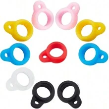 6 件硅胶挂环，助听器支架，电容笔，铅笔，圆珠笔，防丢扣保护环，带徽章卷轴的彩色笔夹，龙虾扣，适用于笔，文具，身份证挂绳，可调节项链挂绳可更换吊坠，方便医生，护士，办公室工作人员携带，钥匙链配件 - 彩色 - 查看 32