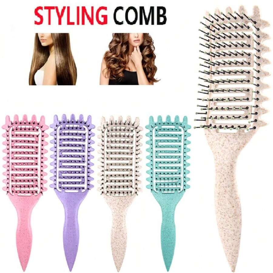 1 件装新款卷发定型通风发刷，塑造和定义女性卷发，卷发造型刷，用于解开和造型，减少拉扯和卷发分离，打造清晰的卷发，更适合卷发造型（粉色）
