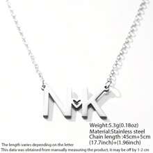 定制首字母不锈钢吊坠项链，个性化铭牌链