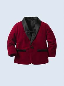 BOARNSEORL Baby Jungen Samt Anzug im Gentleman-Stil mit Sakko, Fliege und Hose, modisch geeignet für Partys, Geburtstage, Bankette und den täglichen Gebrauch im Herbst/Winter