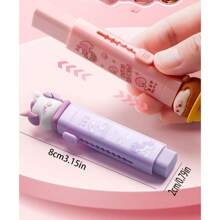 1/4 cục tẩy đẩy kéo hoạt hình dễ thương, không bừa bộn, không để lại cặn, quà tặng lý tưởng cho lớp học - Nhiều màu - Xem 2