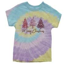 Merry Christmas Faux Glitter Trees Youth T-Shirt