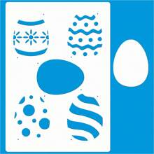 Stencil 21 X 29 Decorated Eggs Hollow Mold For Painting On Fabric MDF Wood Wall Floor Paper T-Shirt Dishcloth - trắng - Xem 1