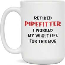 Funny Retirement Gift For Retiring Pipefitter Retired Pipefitter Mug, 11oz Gift Box Christmas Mugs Navidad Decoracion 2025 Christmas Gifts - White - View 1