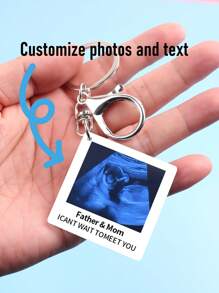 Personalized Ultrasound Key Chain - Daddy Holding Me - Bump Key Ring - Gift For Soon-To-Be Dad - Dad's Birthday Gift From Bump - Baby Scan Gift - Personalized Scan Photo Key Chain - Gift For Soon-To-Be Mom - Birthday Christmas Gift - His & Hers From Bump - Can't Wait To Meet You - Meaningful Keychain - Can Do Photo And Text