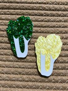 1 Chiếc Trâm Cài Hình Rau Củ Sáng Tạo Bằng Acrylic, Ghim Thiết Kế Hình Học Hoạt Hình Thủ Công Cho Bé Gái, Phụ Kiện Quần Áo, Quà Tặng Năm Mới - màu xanh lá - Xem 6