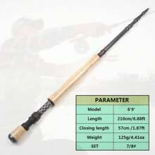 Design nou 2.1M 2.4M 2.7M 3.0M Undiță telescopică de pescuit cu muscă portabilă de carbon cu acțiune rapidă Păstrăv cu mușcă Tackle Stâlp Bunuri pentru pescuit