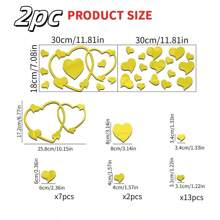 2 miếng dán tường hình trái tim bằng gương acrylic 3D tự dính - Có thể tháo rời, tái sử dụng, thích hợp để trang trí phòng khách, lớp học, phòng ngủ và trần nhà - Nhiều màu - Xem 5