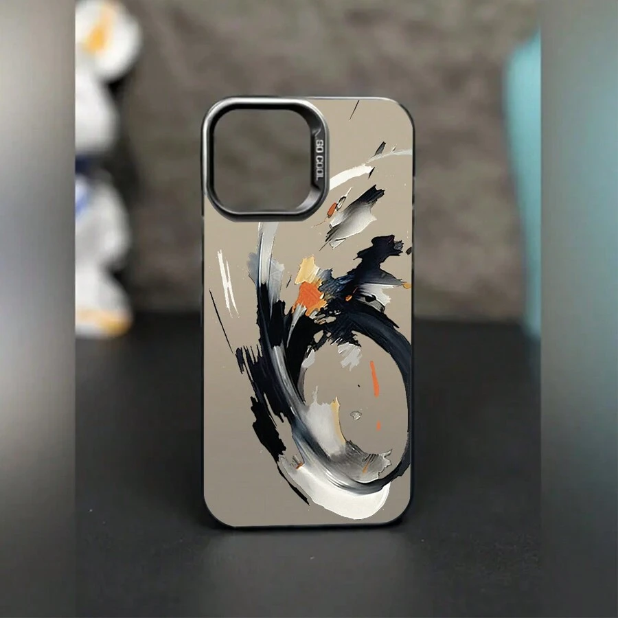1 件 TPU 材质时尚扎染图案硅胶防震手机壳适用于 iPhone - 黑色 - 查看 1