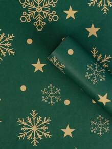 10pcs/Pack Christmas Wrapping Paper Snowflake Print, 50cm X 70cm, Suitable For Festival Party Gift Wrapping Decoration, Christmas