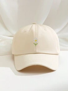 1 pieza Gorra de béisbol con bordado de margaritas, sombrero de sol ajustable y transpirable para golf para mujer, sombrero de sol de ala curva de moda para hombre, adecuado para todas las temporadas, uso en exteriores
