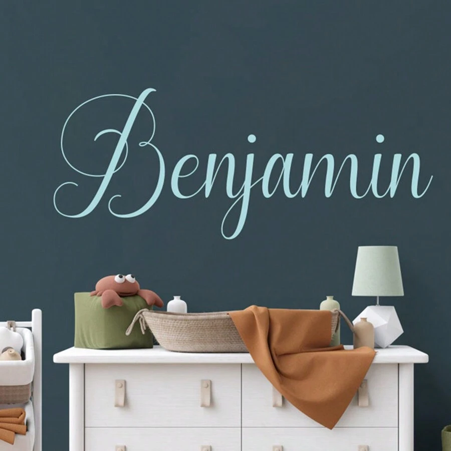 Personalized Name Wall Decal | Custom Girl Name Wall Sticker, Nursery Vinyl Lettering Decor, Birthdays, Children's Day, Home, Living Room - Multicolor - View 1