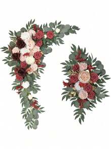 Lingqing Decoration Set Of 2 Wedding Arch Flowers,Artificial Flowers For Wedding Decor, Wedding Decorations For Reception And Wedding Backdrop, Valentine Day, Gift Gifts Birthday Graduation