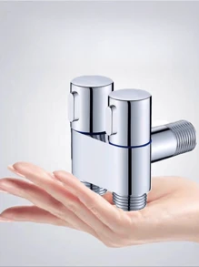 1 pieza Válvula de ángulo con doble salida - Válvula mini ahorradora de espacio de acero inoxidable con rosca universal para bidé, pistola de ducha, control dual, una entrada y dos salidas (Cromo, Negro, Dorado, seleccionable)