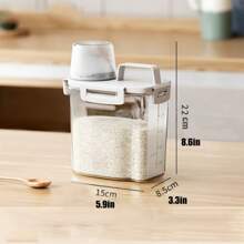 1/2/4pcs Multipurpose Kitchen Storage Containers With Sealing, Moisture-Proof, Anti-Pest, Made Of PP Material, For Dry Goods, Rice, Flour, Pet Food, Laundry, Oil Dispenser Set - White - View 3